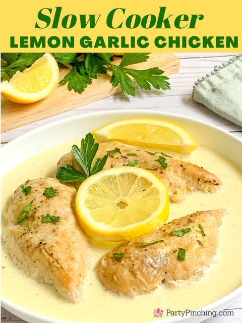 slow cooker creamy lemon garlic chicken, crock pot creamy lemon garlic chicken, easy best lemon garlic chicken recipe, best slow cooker crock pot chicken recipes, best chicken recipes