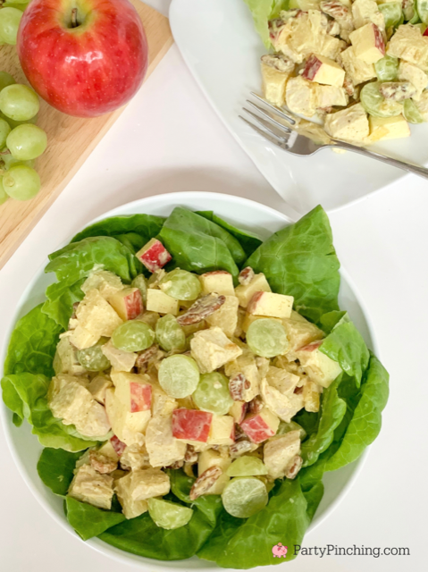 curry chicken and fruit salad, the best curry chicken recipe, the best curry chicken salad recipe, best easy curry chicken, best easy chicken salad recipe, tropical curry chicken salad, pineapple apple grape pecan chicken curry salad