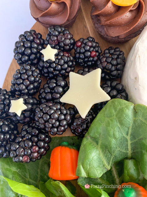 star cheese and blackberries