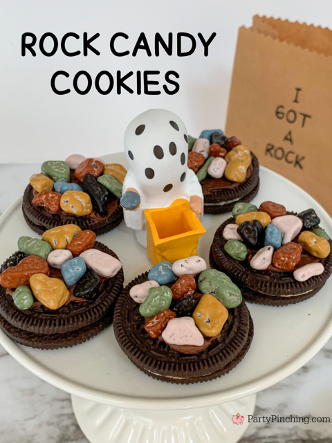 I got a rock Oreos cookies for halloween charlie brown great pumpkin party food ideas, best halloween party food ideas for peanuts gang, charlie brown snoopy linus lucy great pumpkin party ideas