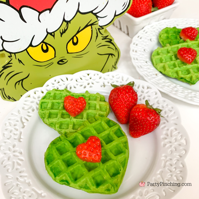 Grinch Non-Stick Mini Waffle Maker and Griddle, Red