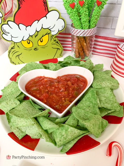 best grinch movie party food recipe ideas, easy best grinch food dessert snack movie party ideas recipes for kids, guacamole chips and salsa grinch, grinch movie, grinch max movie snacks party, grinchguacamole chips & salsa, grinch oreos cookies, grinch strawberry ice cream cones, grinch pretzel rods, grinch green heart waffles