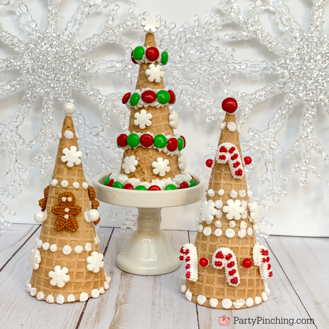 candy christmas trees, best easy ice cream cone candy Dollar Tree craft