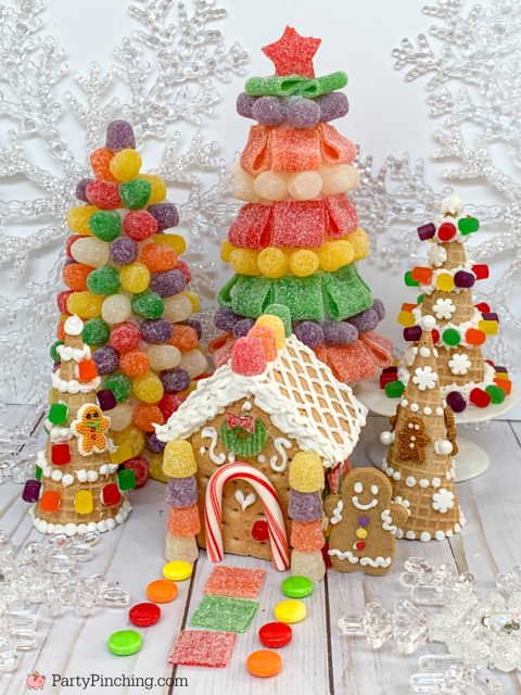 easy graham cracker gingerbread houses, mini diy graham cracker gingerbread houses, dollar tree gingerbread, candy christmas trees, best, easy candy Christmas trees craft idea, Dollar Tree Candy Christmas tree craft, easy Dollar Tree Christmas Craft, Dollar Tree Christmas decor ideas, Dollar Tree finds, Dollar Tree haul, 