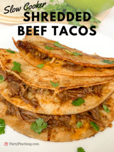 slow cooker shredded beef tacos, easy crock pot shredded beef barbacoa,