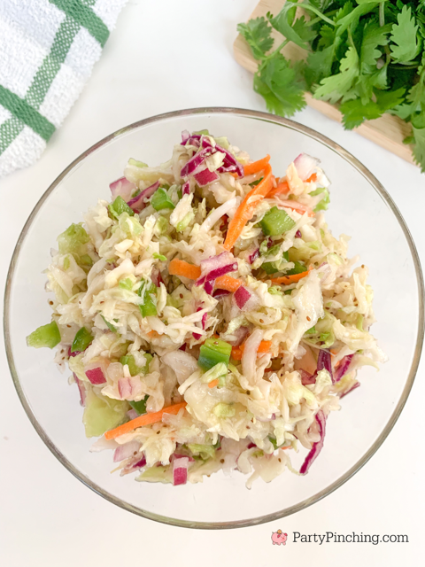 sweet vinegar coleslaw, best ever coleslaw, no mayo coleslaw, best award winning coleslaw, grandma's overnight coleslaw, best picnic coleslaw, best easy coleslaw recipe, best coleslaw for bbq pork sandwiches, tri color coleslaw