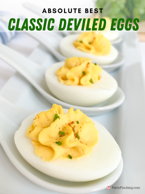 classic deviled egg recipe, fool proof deviled egg recipe, how to boil eggs, best easy quick deviled egg recipe, best easy classic stuffed egg recipe, best Southern deviled egg, mom's grandma's classic deviled egg recipe, deviled eggs with chives and paprika