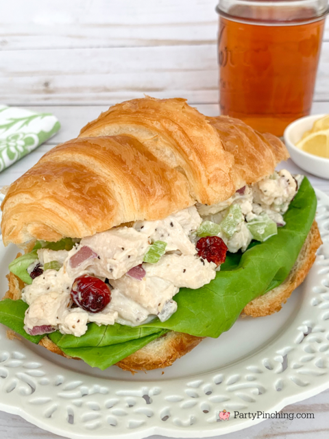 best chicken salad ever, water chestnut and cranberry chicken salad, best chicken salad sandwich recipe, dried cranberry craisins chicken salad, chicken salad with water chestnuts, best Savannah chicken salad, best southern chicken salad, best southern grandma mom chicken salad sandwich recipe