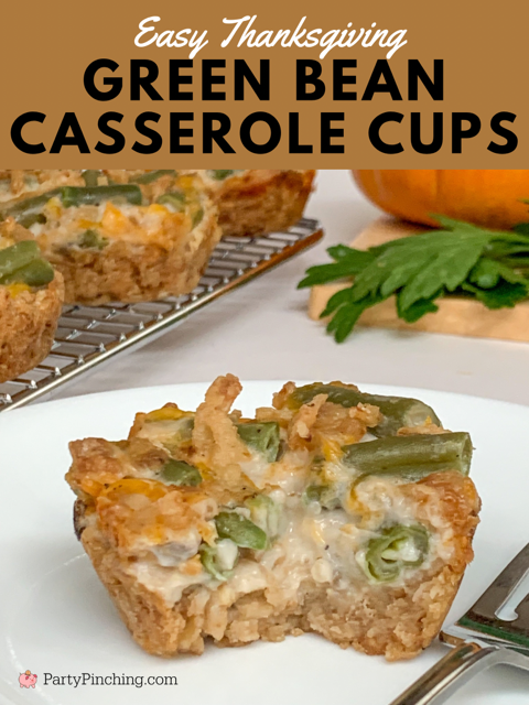 green bean casserole cups, best easy Thanksgiving side dishes recipes, kid friendly Thanksgiving food, best Thanksgiving recipe ideas, best easy traditional Thanksgiving Christmas holiday food recipes