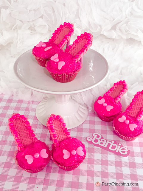 mini high heel cupcakes, barbie high heel cupcakes, barbie movie, Barbie movie cupcakes, Barbie shoe cupcakes, pink shoe high heel cupcakes