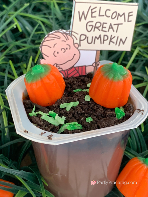 Great Pumpkin Pudding cups, Halloween Pudding cups, Great Pumpkin Charlie Brown, easy best Halloween treat recipes for kids, Charles M. Schulz Museum Halloween workshops by Norene Cox