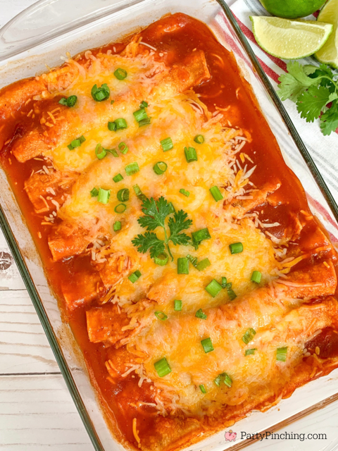 easy cheese enchilada, 3 ingredient meal, 3 ingredient dinner, easy 3 ingredient enchiladas, super easy budget friendly dinner ideas, easy potluck for a crowd dinner ideas cheap inexpensive
