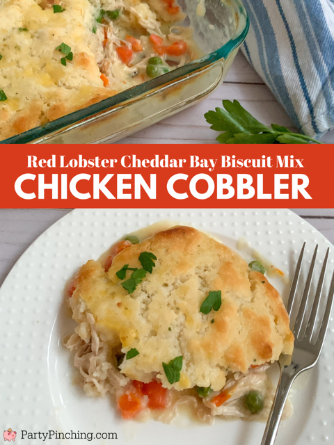 tiktok famous chicken cobbler, super easy chicken cobbler, comfort food, gluten-free chicken cobbler, best easy gluten-free celiac safe recipes chicken cobbler, best easy chicken cobbler recipe, dinner ideas for kids