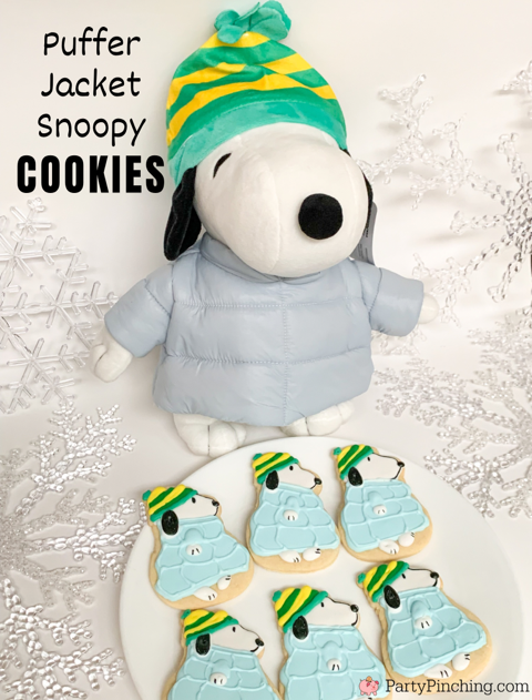 puffer jacket snoopy cookie, snoopy puffer jacket, cvs snoopy puffer jacket, tiktok snoopy puffer coat cookies, cute snoopy winter christmas cookies, snoopy snowman cookie cutter, cute puffer jacket Snoopy, CVS viral TikTok Snoopy Puffer Jacket cookies