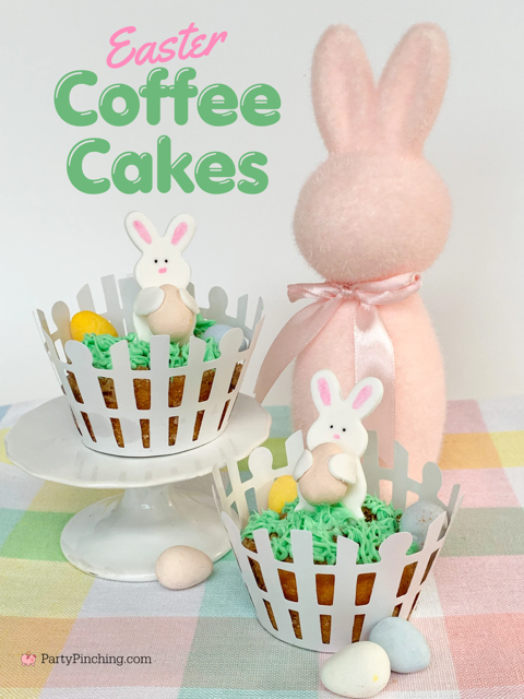Easter coffee cakes, Drake's coffee cakes, no bake Easter bunny coffee cakes, cute easter cakes for brunch, Easter brunch ideas, best easy Easter brunch no bake coffee cakes, cadbury egg cakes, adorable sweet cute bunny no bake coffee cakes for Easter Spring