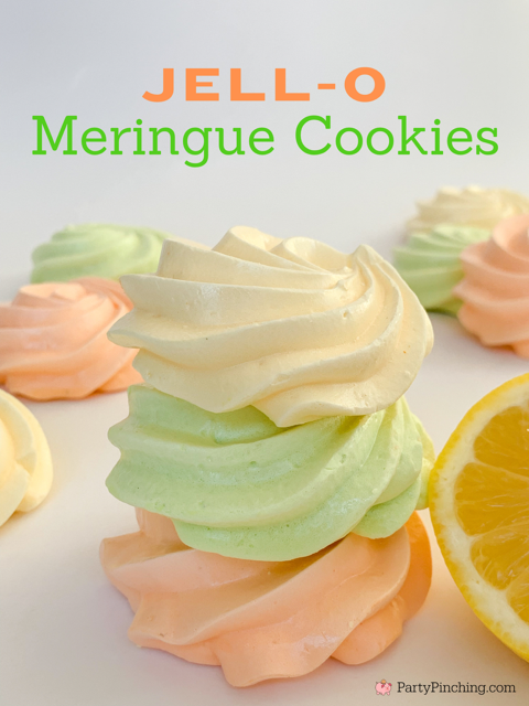 Easy Jello Meringue Cookies, citrus Jello Meringe cookies, orange meringue, lemon meringue, lime meringue, citrus cookies, easy elegant cookies, beautiful cookies for the holidays, easter cookies, bridal shower baby shower food dessert party ideas