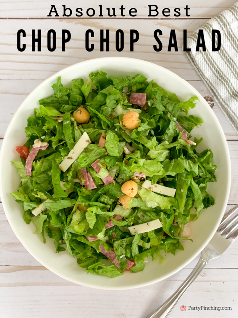 best chop chop salad, best easy chop chop salad recipe, easy chopped salad recipe quick and easy side salad recipe, salami cheese chickpea salad, super easy gluten free low carb salad, best easy quick dinner salad, easy salad dressing from scratch, best easy chopped salad recipe Italian