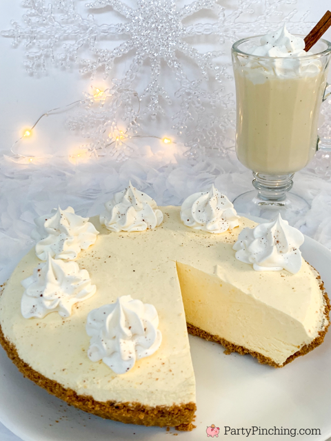 Eggnog pie, quick and easy eggnog pie, best easy eggnog pie, frozen eggnog pie, easy eggnog pie, best eggnog recipes, fast and easy eggnog pie with nutmeg, best holiday christmas desserts quick and easy recipes, gluten free eggnog pie
