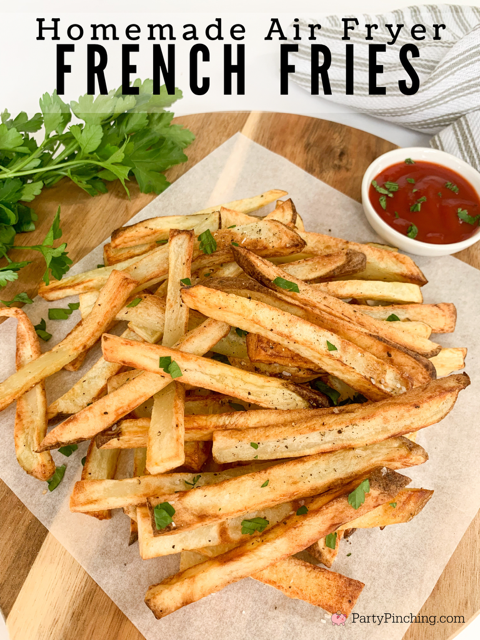 super easy homemade air fryer french fries, perfect best easy air fryer french fries, perfect crispy air fryer french fry recipe
