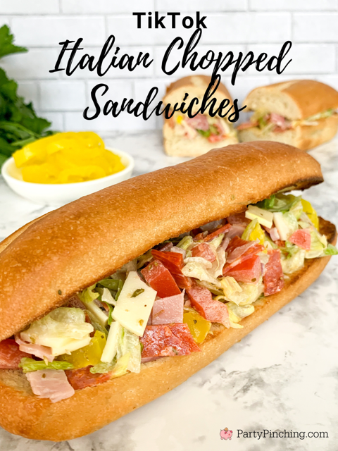 tik tok famous italian chopped sandwich, easy best viral italian chopped sandwich, super easy italian chopped sandwich recipe, best Tik Tok recipe ideas, best dinner ideas no cooking, what should i make for dinner tonight