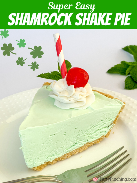 Shamrock Shake Pie, best easy no bake shamrock shake pie, st. patrick's day pie, green pie, best st. patrick's day dessert ideas, easy mcdonald's shamrock shake pie,