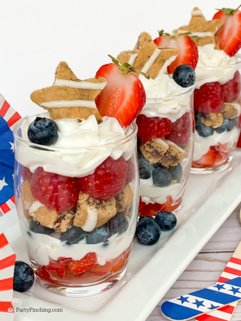 Sunbelt bakery 4th of July fruit bar parfaits, patriotic fruit parfaits for 4th of july, easy best 4th of July dessert recipe ideas, no bake 4th of July desserts, healthy dessert recipes for kids, Memorial Day recipes