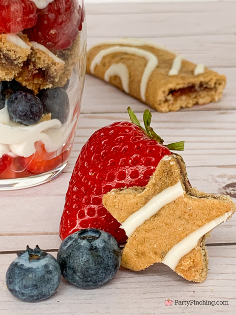 Sunbelt bakery 4th of July fruit bar parfaits, patriotic fruit parfaits for 4th of july, easy best 4th of July dessert recipe ideas, no bake 4th of July desserts, healthy dessert recipes for kids, Memorial Day recipes