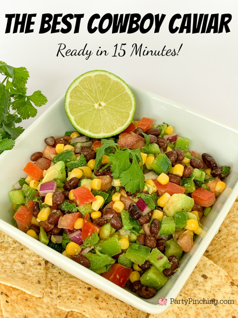 best cowboy caviar, best texas caviar, best easy cowboy caviar, 15 minute appetizer, best easy appetizer recipe ideas, gluten free appetizer dip recipes, fresh appetizer recipe tex mex appetizer cowboy caviar dip