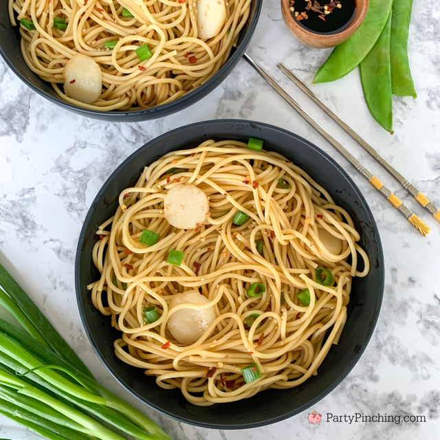 Super Easy Sesame Noodle Salad, easy asian noodle salad, spicy asian noodle salad, 15 minute salad asian noodle, asian seasame waterchestnut red pepper flake salad, easy best summer salad recipe easy best Asian noodle salad