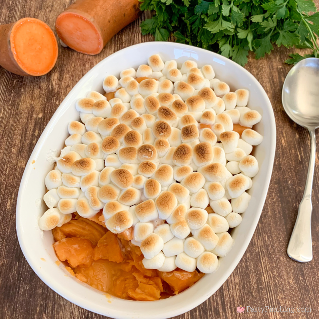 Grandma's Sweet Potato Casserole, Easy side dish for Thanksgiving, holiday dinner side dish, 10 minute side dish, 4 ingredient side dish for the holidays Thanksgiving, microwave sweet potato casserole, best easy sweet potato casserole for Thanksgiving, mama's Thanksgiving sweet potato casserole, no bake sweet potato casserole, canned yam sweet potato casserole easy quick best 10 minutes microwave