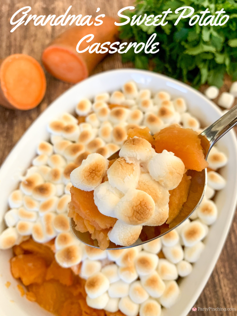 Grandma's Sweet Potato Casserole, Easy side dish for Thanksgiving, holiday dinner side dish, 10 minute side dish, 4 ingredient side dish for the holidays Thanksgiving, microwave sweet potato casserole, best easy sweet potato casserole for Thanksgiving, mama's Thanksgiving sweet potato casserole, no bake sweet potato casserole, canned yam sweet potato casserole easy quick best 10 minutes microwave