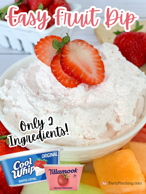 easy fruit dip, 2 ingredient fruit dip best easy fruit dip recipe, cool whip and yogurt fruit dip, refreshing fruit dip for fruit tray charcuterie boards, summer fruit dip, best easy potluck picnic recipes