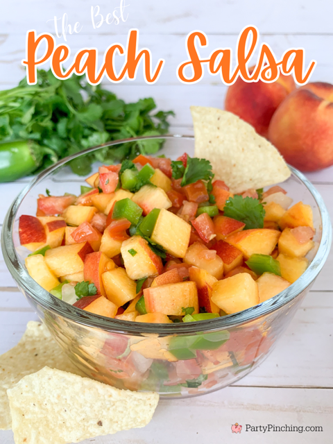 peach salsa, the best peach salsa, easy peach salsa recipe, peach peppers tomato salsa, peach pico de gallo, best homemade peach salsa dip recipe ideas, best appetizers for the big game, best snack food for football, summer salsa recipe, best picnic potluck 4th of july food