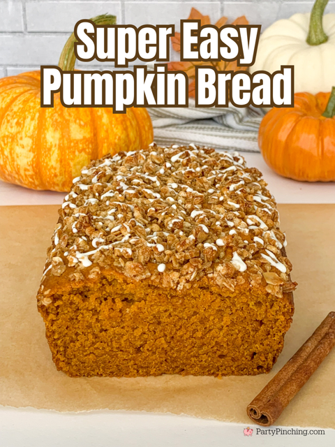 super easy pumpkin spice granola topped pumpkin bread, best easy pumpkin bread, simple pumpkin bread, sunbelt bakery pumpkin spice granola bars, easy best pumpkin bread recipe for fall, easy granola bar streusel topping recipe