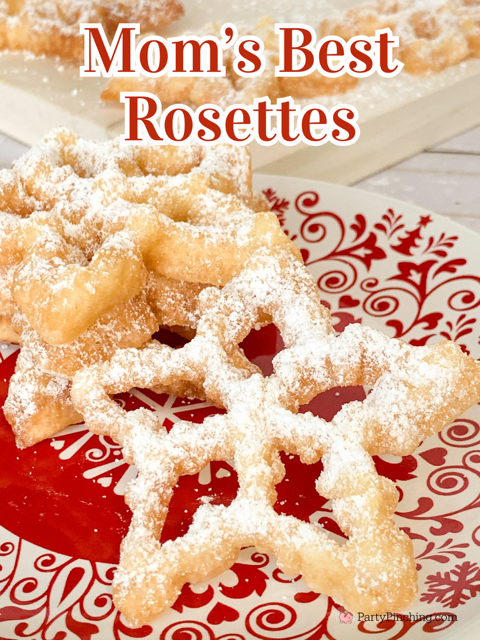 mom's best rosettes recipe, grandma's best rosettes cookie recipe, timbale cookies, scandinavian Christmas cookies, fried scandinavian crispy cookies, rosettes cookies, Christmas rosettes, how to prevent rosettes from sticking to timbale iron