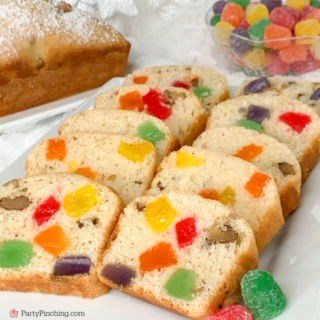 Christmas Gumdrop Bread, easy gumdrop bread, best gumdrop bread recipe, festive gumdrop bread, best Christmas bread recipe for gift giving, best Christmas neighbor work gift ideas, homemade Christmas gift ideas, fruit gumdrop bread