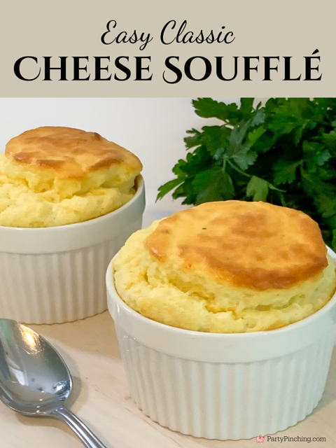 Easy Classic Cheese Soufflé, best easy cheese souffle, white cheddar parmesan swiss cheese souffle, individual cheese souffle in ramekins, dinner party holiday cheese souffle, best easy cheese souffle recipe, easy dinner ideas