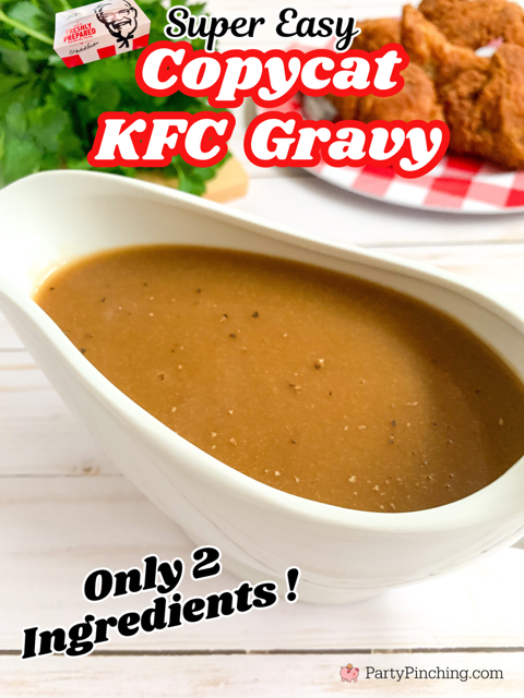 super easy copycat kfc gravy, best easy kfc kentucky fried chicken gravy recipe, 2 ingredient gravy, best kid friendly dinner ideas, fast food copycat recipes