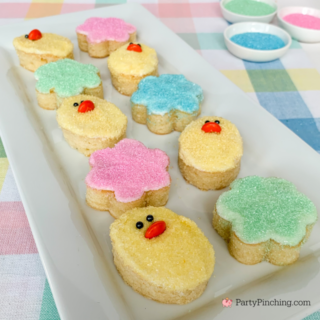 Mini Spring Pound Cakes, Drake's Cakes Mini Pound Cakes, Spring chick pound cakes, flower pound cakes, cookie cutter pound cakes, sugar frosted pound cakes, cute no bake pound cakes for Easter brunch, best easy Easter brunch dessert recipe ideas, no bake Easter desserts