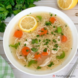 Lemon Chicken Orzo Soup, Easy best Chicken soup recipe ideas, best easy light spring summer dinner recipe ideas, best easy soup recipes, 30 minute meals, less than 30 minute soup, best orzo soup pasta chicken meal dinner family friendly for kids