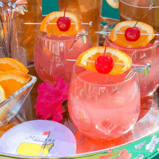 Masters azalea cocktail drink recipe, best masters azalea drink, best Masters watch party food ideas, pimento cheese sandwich recipe, Masters Augusta National Golf Club Course, best easy Masters golf tournament watch party food recipe ideas