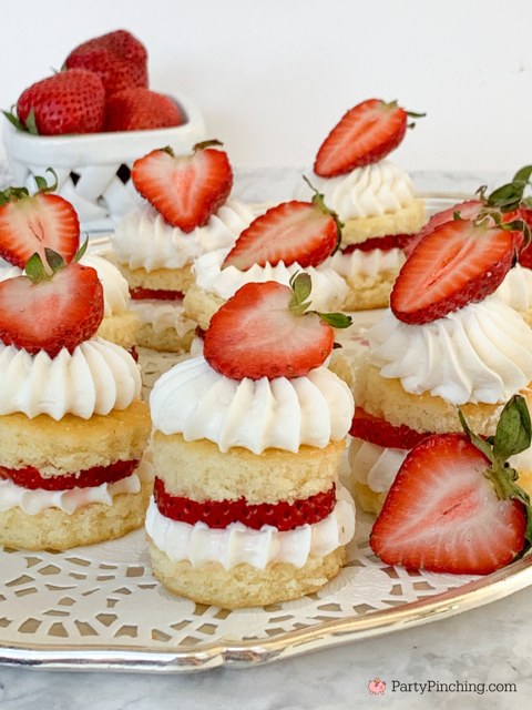 Mini strawberry shortcake pound cakes, no bake strawberry shortcakes, cute easy individual appetizer strawberry shortcakes, drakes cakes pound cake, mini pound cake strawberry shortcake, mini party dessert ideas