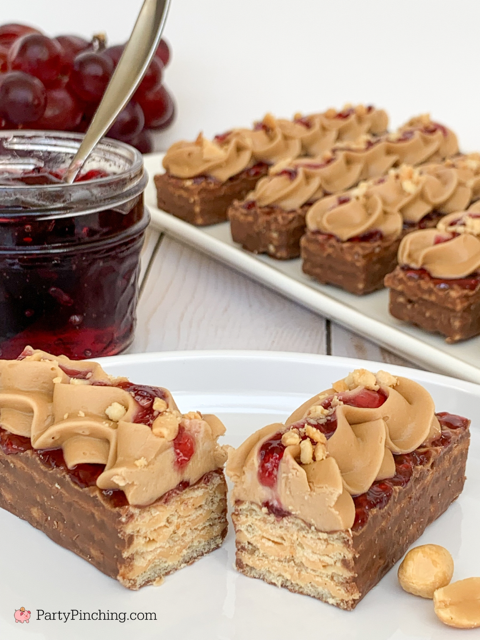 PBJ Nutty Buddy bars, easy nutty buddy recipes, best Little Debbie Nutty Buddy recipes, best easy PBJ dessert ideas, best lunchbox recipe ideas, best peanut butter and jelly dessert recipe ideas, chocolate peanut butter and grape jelly recipe, best kid friendly dessert recipe, best lunch recipe ideas for kids, best peanut butter buttercream recipe easy to make
