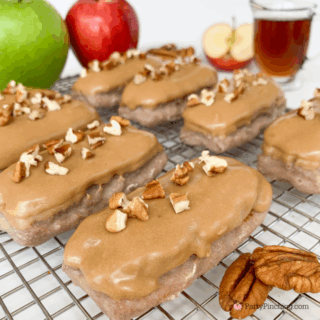 apple maple pecan donut sticks, little debbie apple cinnamon donut sticks, easy maple bacon donut bars, easy maple glaze recipe, easy maple pecan bars, easy breakfast ideas, coffee and donut ideas