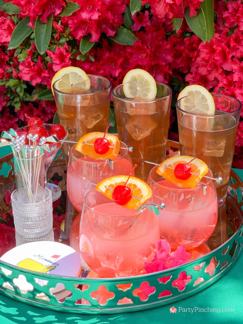 The ultimate Masters party, Augusta National Golf, Masters Golf Tournament, Masters viewing watch party ideas, best Masters Party, Taste of the Masters, Goldbelly, best easy pimento cheese sandwiches, best eggs salad sandwiches, best easy Masters peach ice cream sandwich mini recipe, Masters Azalea Drink recipe original authentic, Masters cookie, Masters golf popcorn, DIY Masters menu sign