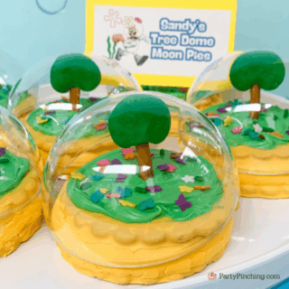 sandy's tree dome moon pies, easy no bake spongebob dessert treats for party, best easy spongebob party recipe ideas, moon pies, cute sandy cheeks spongebob party ideas