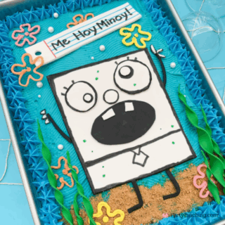 DoodleBob cake, best easy DoodleBob SpongeBob cake, DoodleBob fondant cake, 9x13 Spongebob doodlebob cake for kids and adults easy to make with buttercream frosting