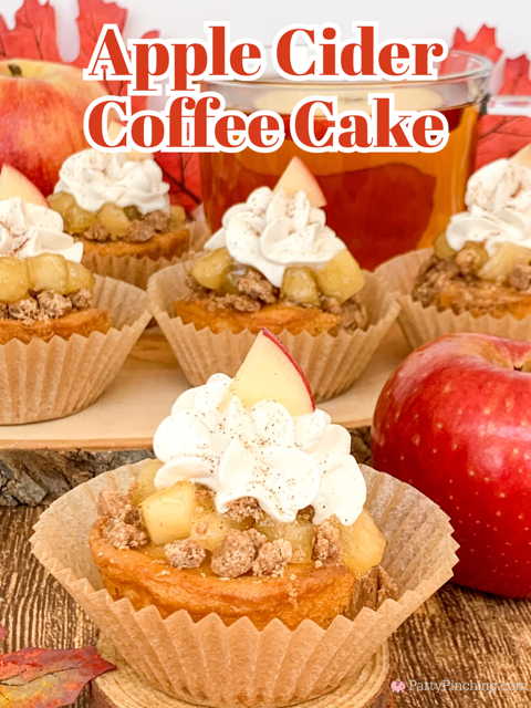 Drake's Cakes Apple Cider Coffee Cake, no bake coffee cake, fall autumn coffee cake, apple cider coffee cake, apple pie coffee cake apple cider frosting, individual apple cider coffee cakes for fall autumn
