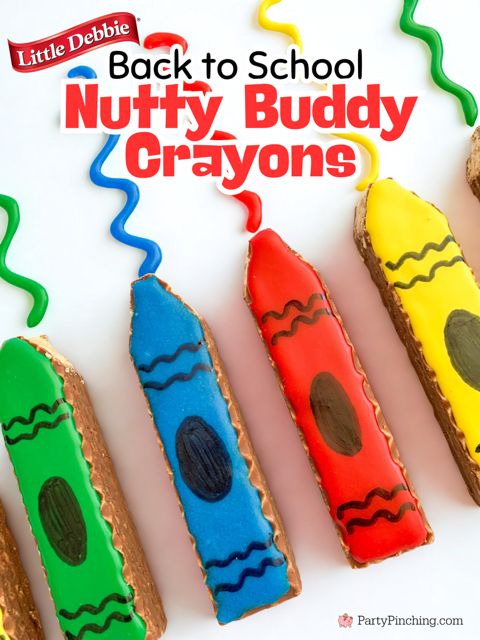 back to school nutty buddy crayons, best easy back to school treat recipes for kids, Little Debbie Nutty Buddy back to school crayon wafer cookie bars, best back to school lunch box treats snack cookie after school snack treats dessert