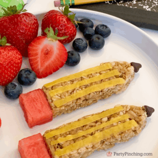 back to school sunbelt bakery granola bars, pencil back to school granola, healthy back to school breakfast snack, cute back to school treat for kids, granola fruit snack watermelon pencil for school snack, kid friendly healthy back to school snack for kids